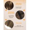 imageDOORES Weft Hair Extensions Human Hair 14 Inch 80g Balayage Chocolate Brown to Caramel Blonde Sew In Real Hairpieces Straight Natural Hair