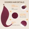 imageDoores I Tip Hair Extensions Burgundy Red 18 Inch 25g Natural Straight Human Hair Extensions