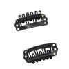 imageDOORES 2 Pieces Hair Extensions Clip 6Teeth UShape 30mm 12gpcs Metal Snap Clips for Hair Extensions Hairpiece Wig Accessories Clips with Rubber Silicone Back Black