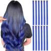 imageDOORES 22 Inch Colored Clip in Hair Extensions 12 Pcs Sky Blue Hair Extensions Party Highlights Gift Scene Hair Extensions Colorful Hairpieces Gifts for Girls Synthetic Hairpiece Straight Sky BlueBlue