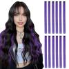 imageDOORES 22 Inch Colored Clip in Hair Extensions 12 Pcs Sky Blue Hair Extensions Party Highlights Gift Scene Hair Extensions Colorful Hairpieces Gifts for Girls Synthetic Hairpiece Straight Sky BlueDeepPurple