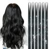 imageDOORES Black Tinsel Hair Extensions 6 Pcs 48 Inch 1200 Strands Stylable Tinsel Wigs For Women Girls Christmas New Year Halloween Cosplay Party Fairy Hair Tinsel Hair Glitter For KidsBlack