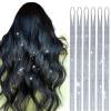 imageDOORES Clip in Hair Tinsel Kit 6 Pcs 24 Inch Rainbow Glitter Tinsel Hair Extensions Girls Women ampamp Kids Heat Resistant Dazzle Fairy Hairstyles Decoration Kit for Birthday Party Christmas HalloweenSilver