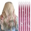imageDOORES Clip in Hair Tinsel Kit 6 Pcs 24 Inch Rainbow Glitter Tinsel Hair Extensions Girls Women ampamp Kids Heat Resistant Dazzle Fairy Hairstyles Decoration Kit for Birthday Party Christmas HalloweenPink