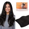 imageDOORES Hair Extensions Sew in Weft Natural Black 18 Inch 100g Straight Raw Bundles Full Head Long Straight
