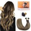 imageDOORES U Tip Hair Extensions Human Hair Chocolate Brown to Caramel Blonde 18 Inch 50g50s K Tip Extensions