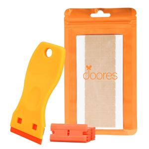 imageDOORES Hair Extension Tape Tabs 72pcs Double Sided Replacement Tape Adhesive Invisible No Residue Transparent Tapes for Hair Extensions 72 Tabs 4 x 08 cm157 x 031 inch Scraper Tools  72 Tabs